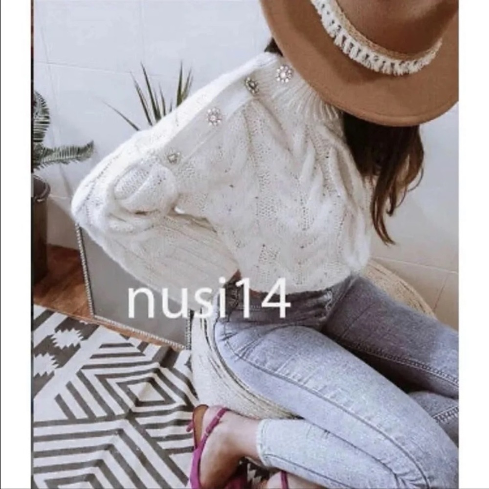 Zara sweater with jewel buttons